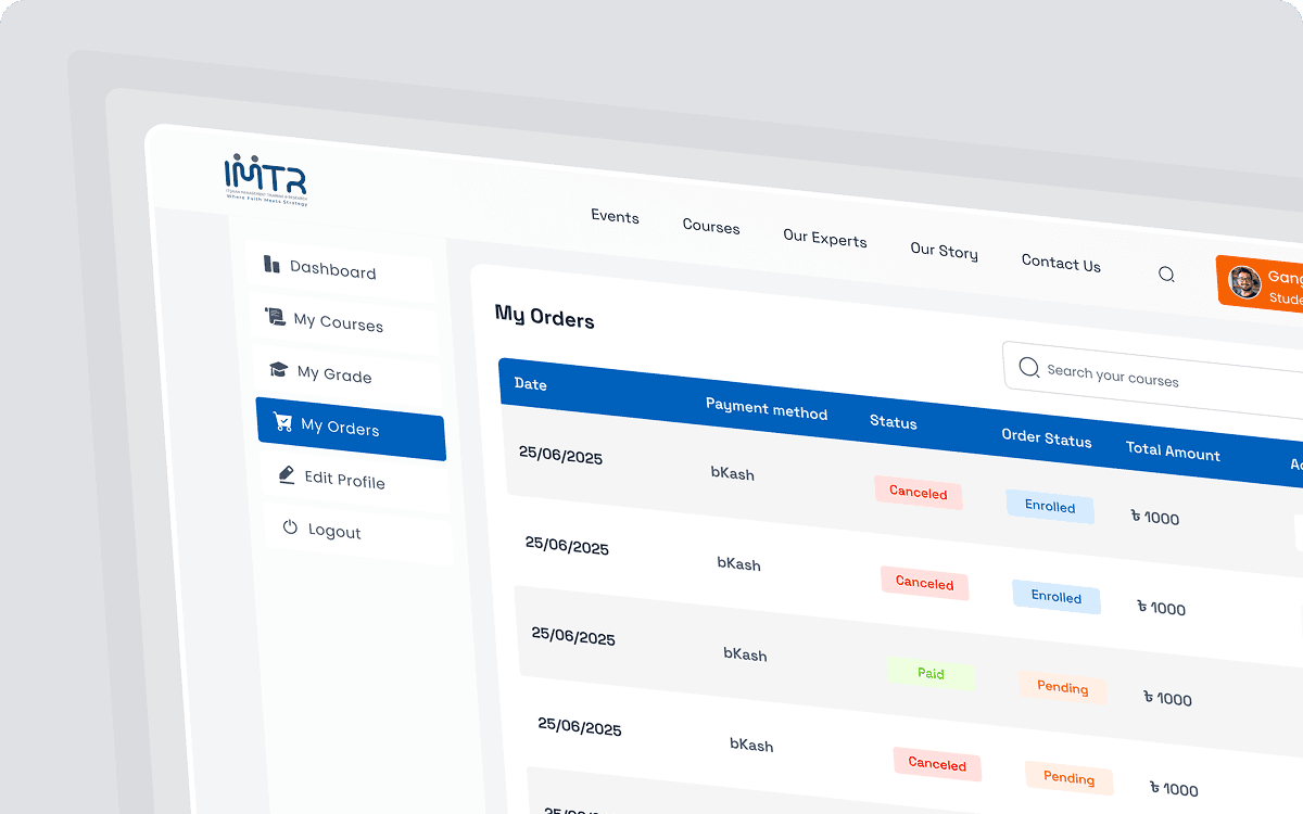 IMTR  Student Portal UI/UX Design and Development - Image 2