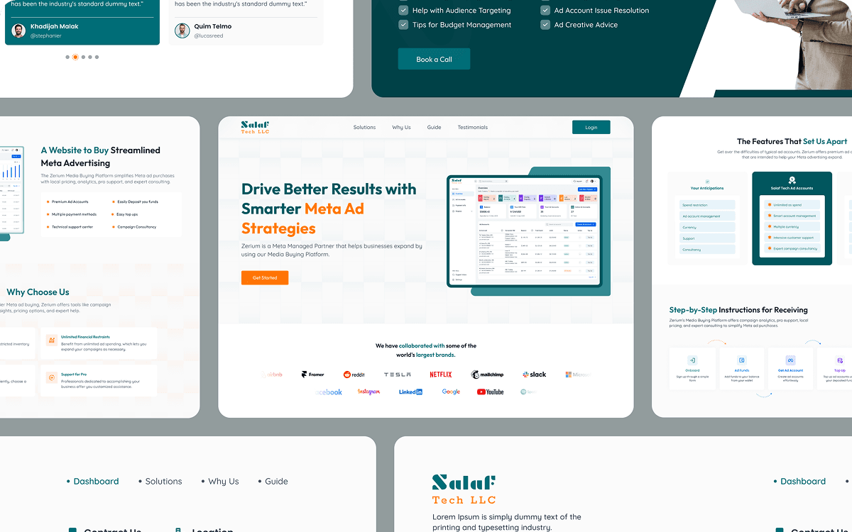 Salaf Tech LLC - A Meta Ad Management Website UI/UX Design and Development - Image 1