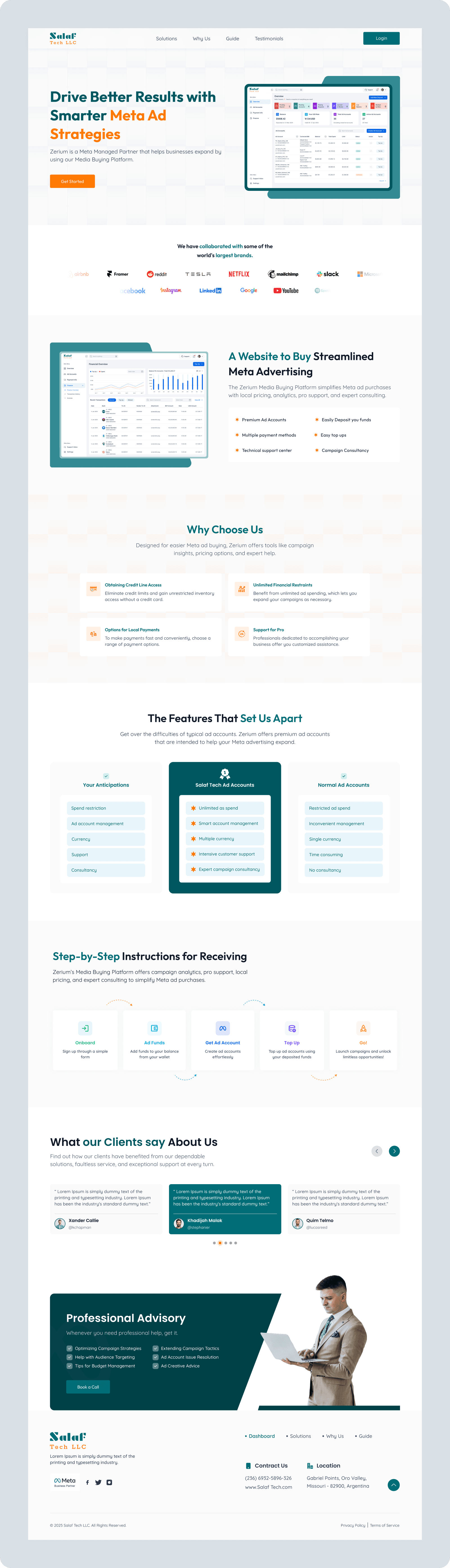 Salaf Tech LLC - A Meta Ad Management Website UI/UX Design and Development - Image 3