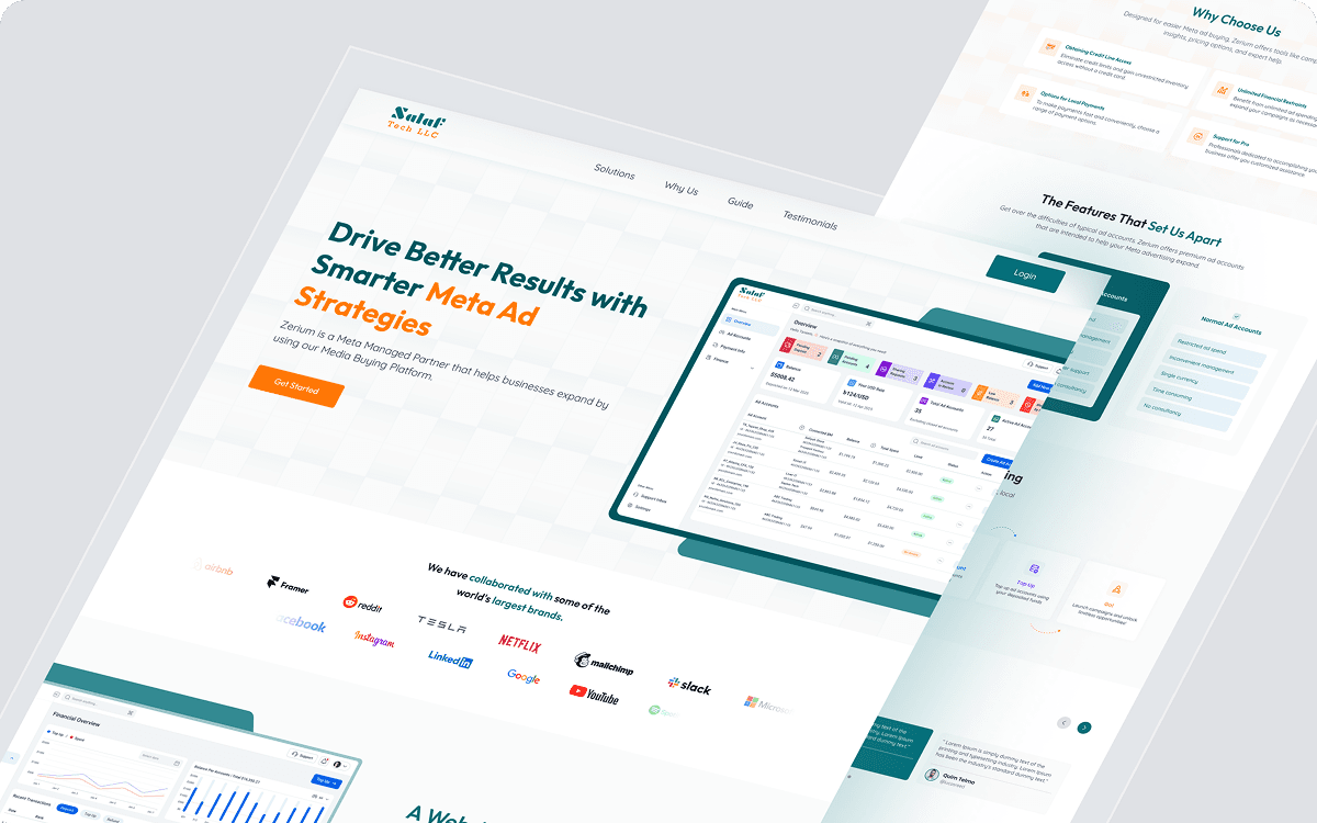 Salaf Tech LLC - A Meta Ad Management Website UI/UX Design and Development